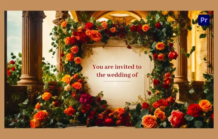 Creative Unique 3D Floral Frame Wedding Invitation Slideshow